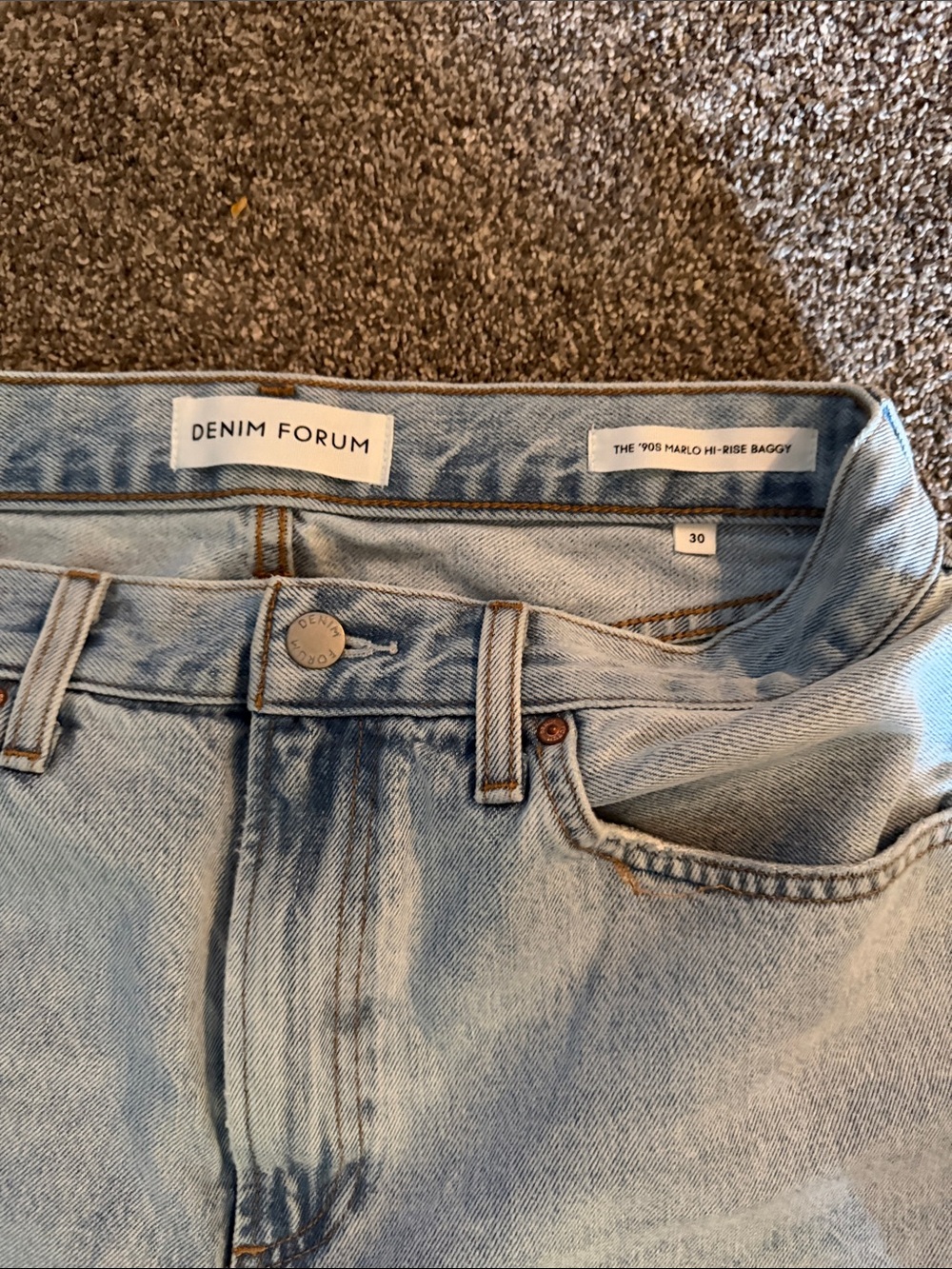 Denim Forum Light Blue Relaxed Straight Jeans - Women's - Picture 2 of 7
